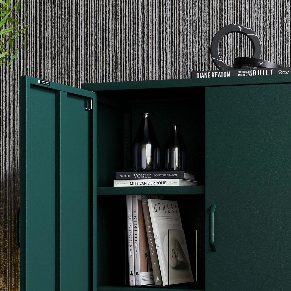 Szafka z półkami VITO, 800 x 1015 x 400 mm, Modern: butelkowa zieleń