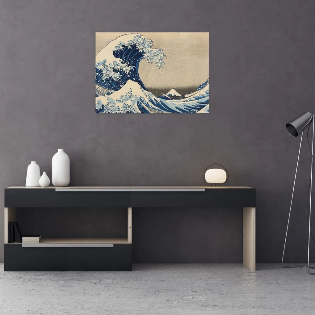 Kép - Katsushika Hokusai, Under the Wave off Kanagawa, reprodukciók (70x50 cm)