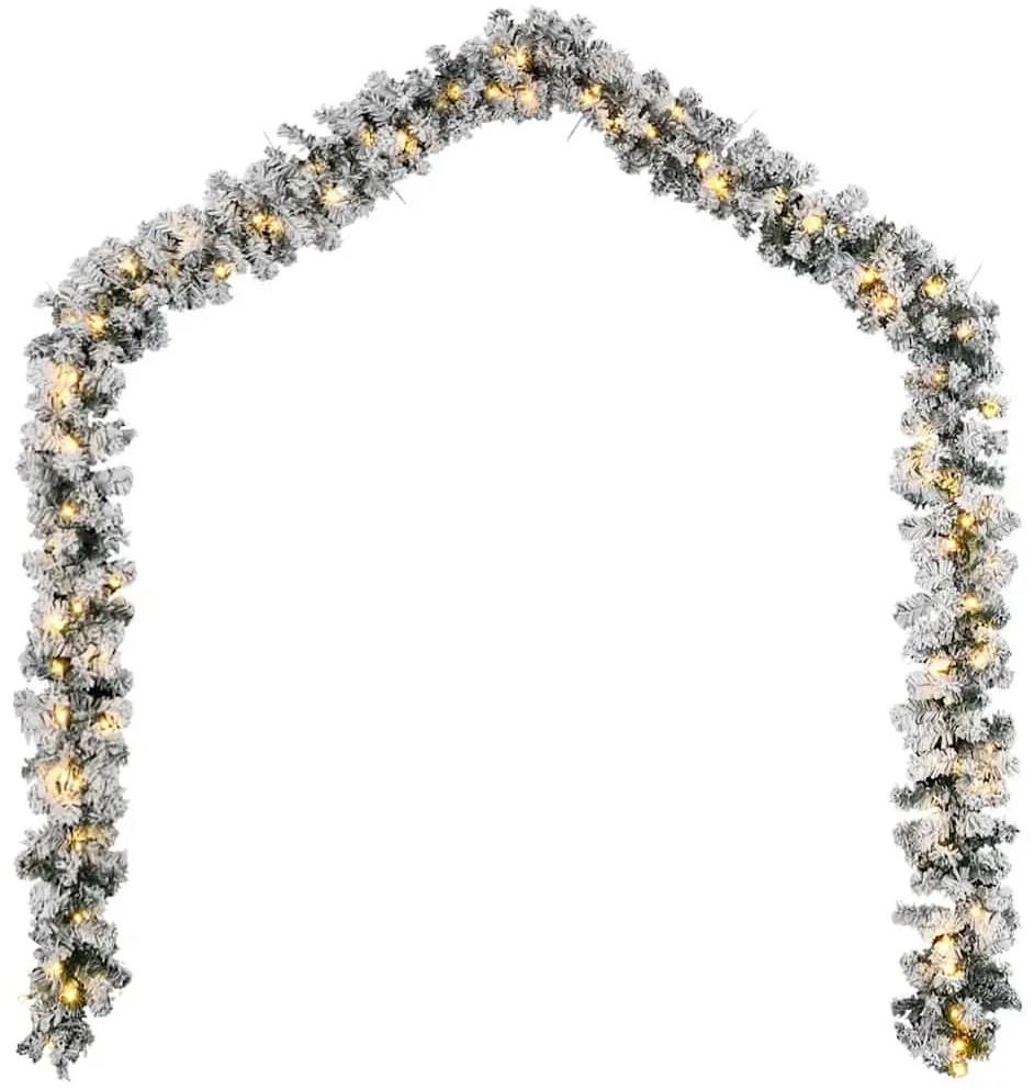 zöld karácsonyi girland LED fényekkel 5 m PVC