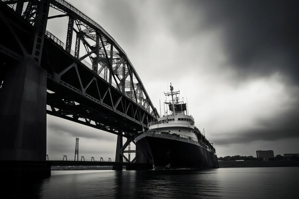 Poszter 91,5x61cm Hajó a hídnál