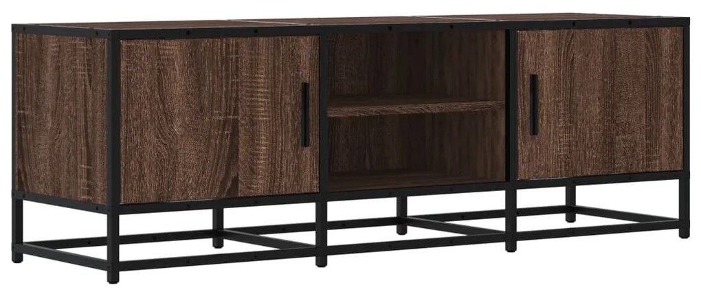 barna tölgy színű szerelt fa és fém TV-szekrény 120x35x41 cm