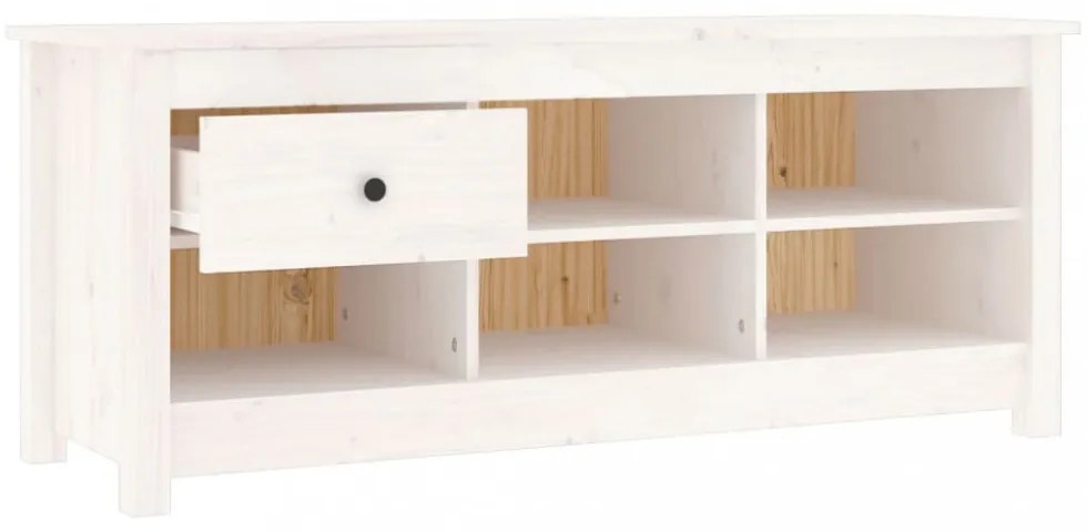 fehér tömör fenyőfa cipősszekrény 110 x 38 x 45,5 cm