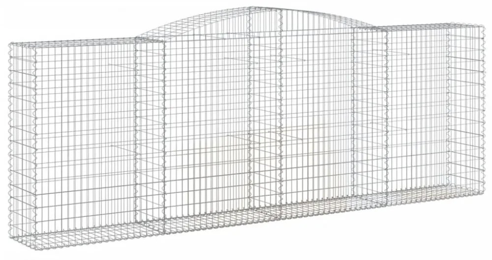 8 db íves horganyzott vas gabion kosár 400x50x140/160 cm