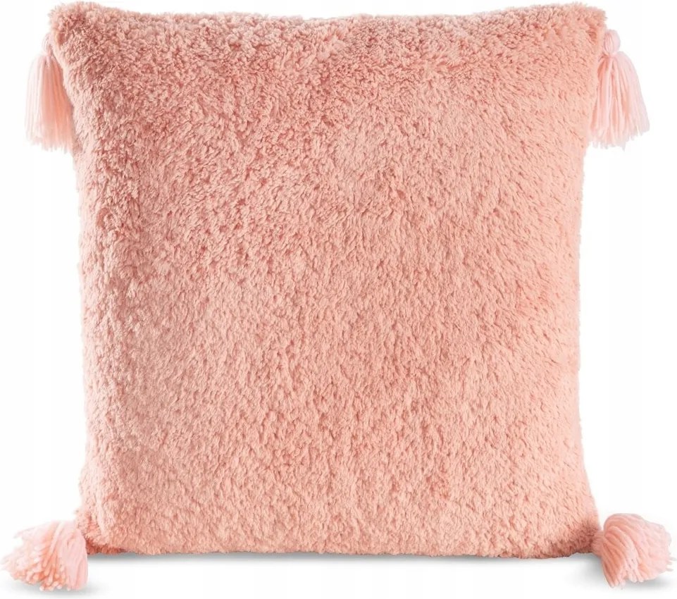 Párnahuzat Elda 45x45 puha szőrme púder pomponok
