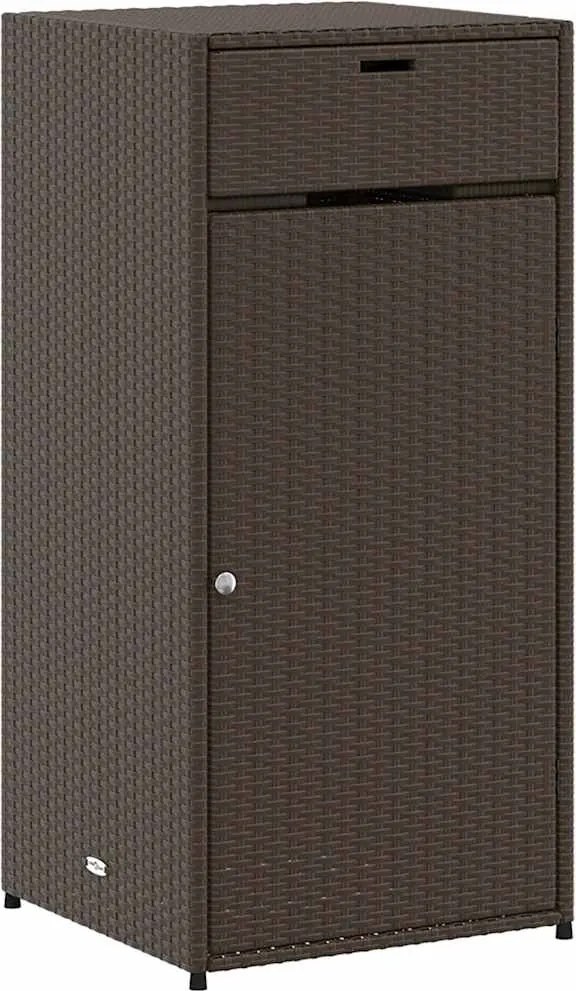vidaXL barna polyrattan kerti tárolószekrény 55 x 55 x 111 cm