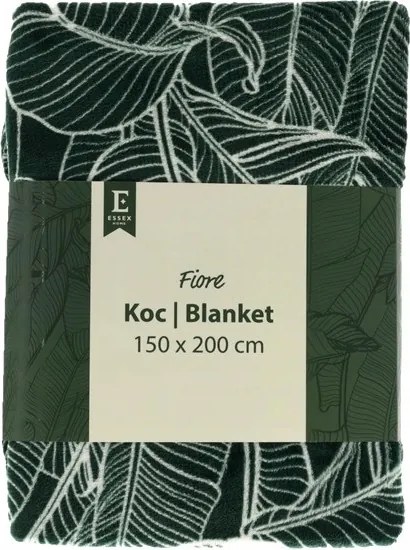 Puha takaró zöld Fiore 150x200 növényi motívummal növényi print