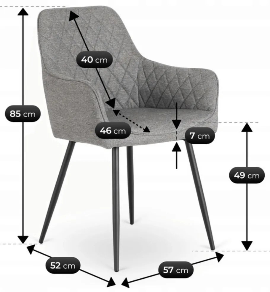 Elegáns Karosszék Szürke Színben.BRESSO 2