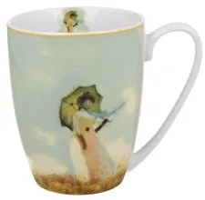 Porcelán bögre 360 ml dobozban Monet Hölgy esernyővel