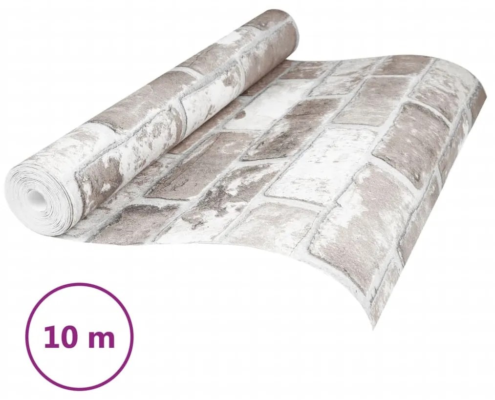 szürke téglamintás nem szőtt 3D tapéta 10 x 0,53 m