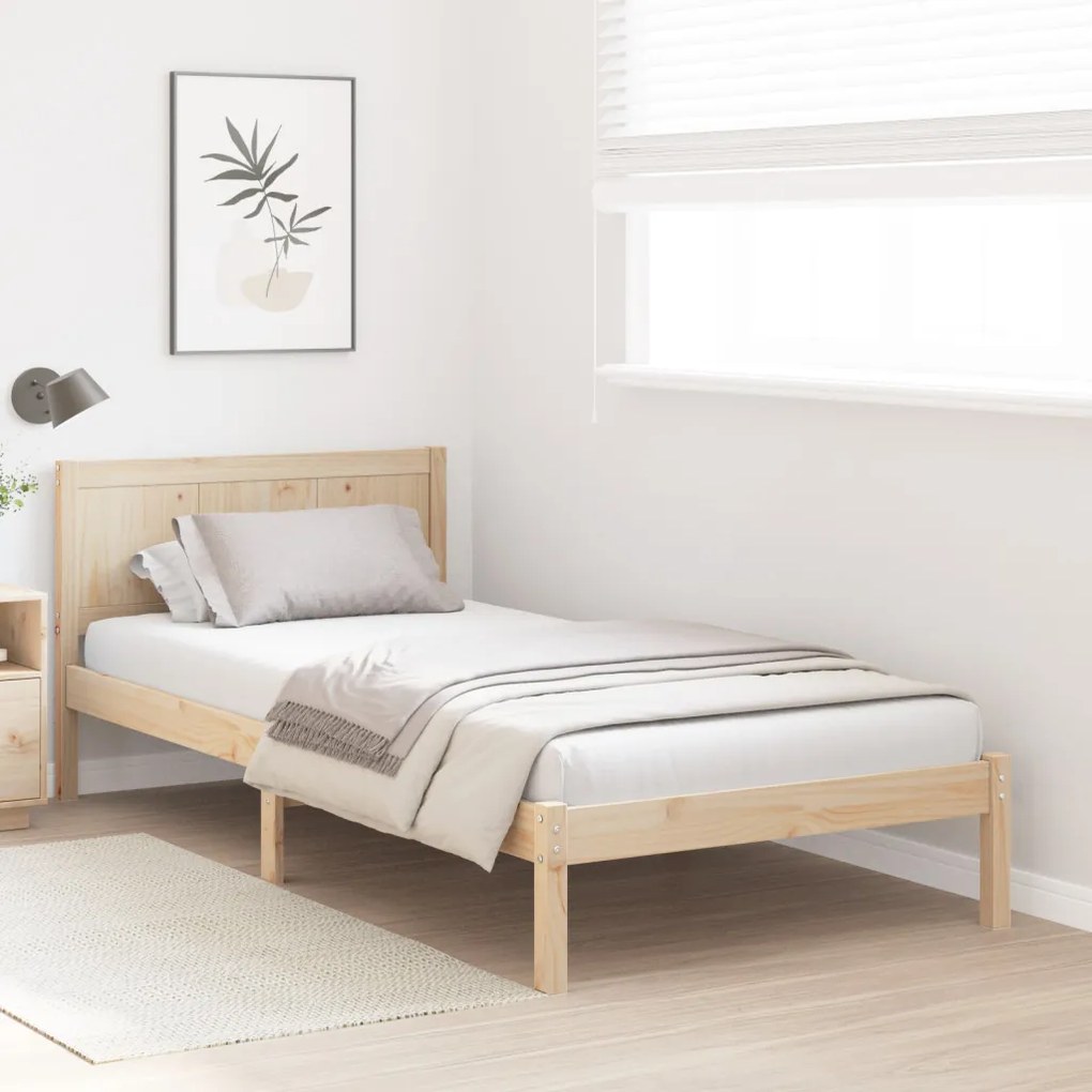 Tömör Fenyő Ágykeret Természetes Tömör Fa 80 x 200 cm Tartós