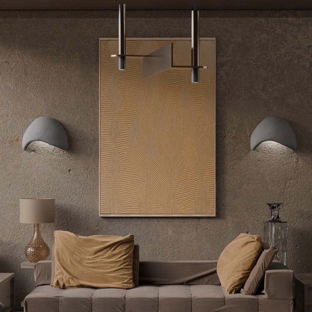 Fali Lámpa Szett (2 db)Wabi Sabi Shell - Betonszürke