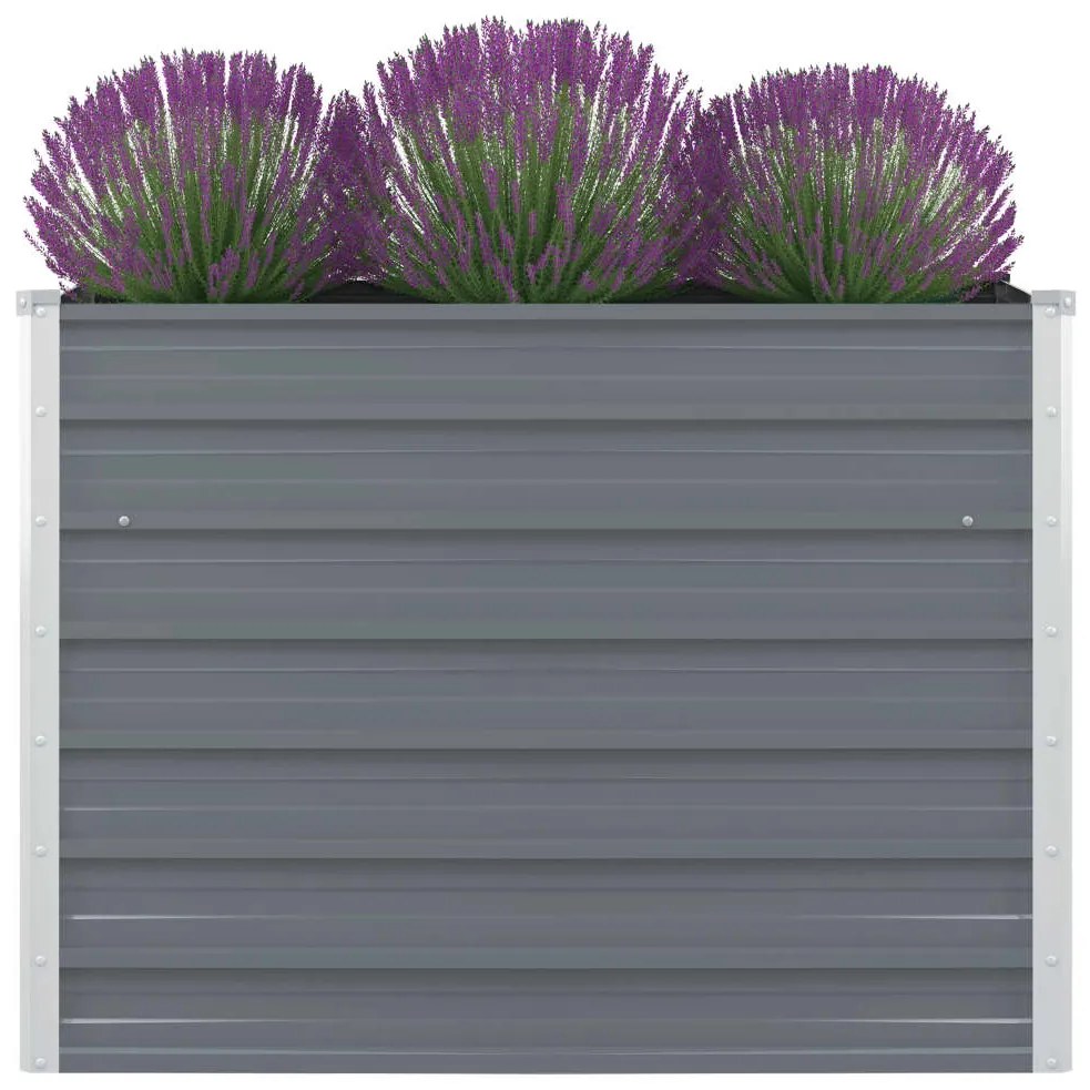 vidaXL szürke horganyzott acél kerti magaságyás 100 x 100 x 77 cm