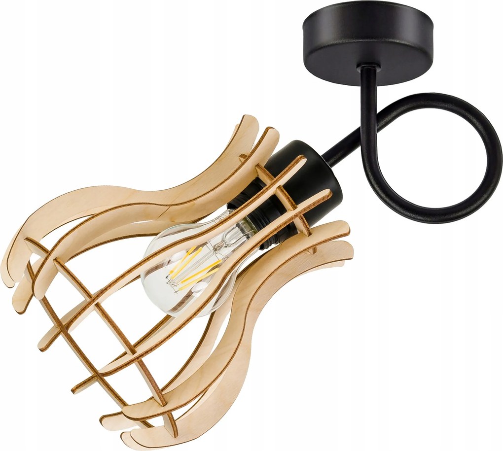 Lámpa fali csillár 1x E27 fix Loft fa