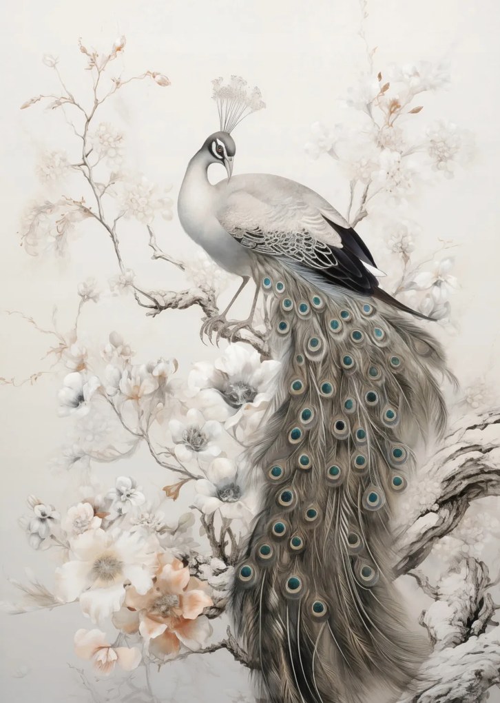 Poszter 64x90cm Páva Grácia