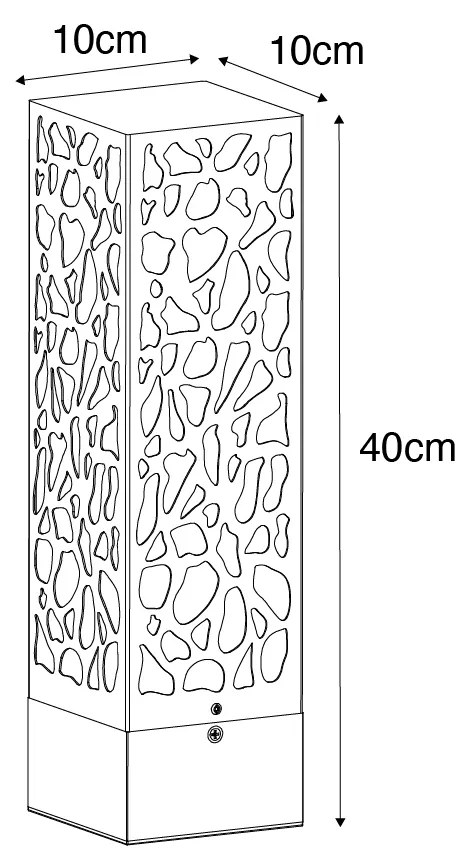 Modern kültéri oszloplámpa fekete 40 cm IP44 - Nicole