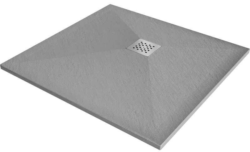 Mexen Stone+ kompozit zuhanytálca négyzet alakú 70 x 70 cm, szürke-beton - 44617070