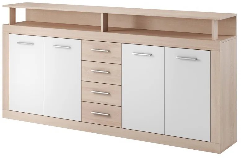 XXL LUNA Komód 4D4S Sonoma/Fehér Színben
