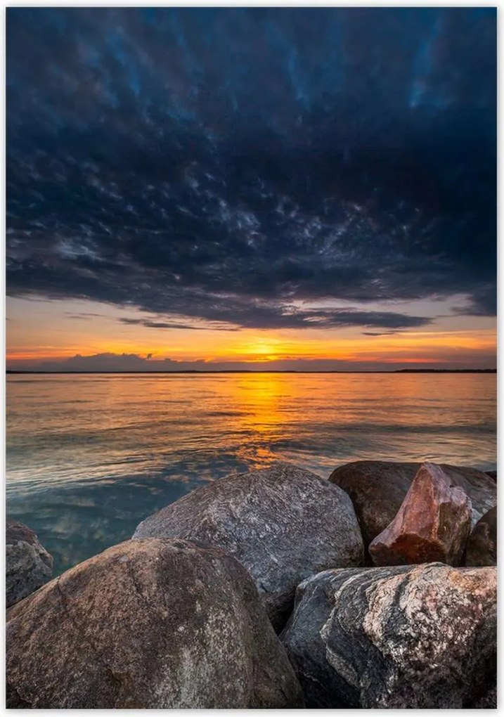 Poszterek 70x100 Sziklák Tenger Nap