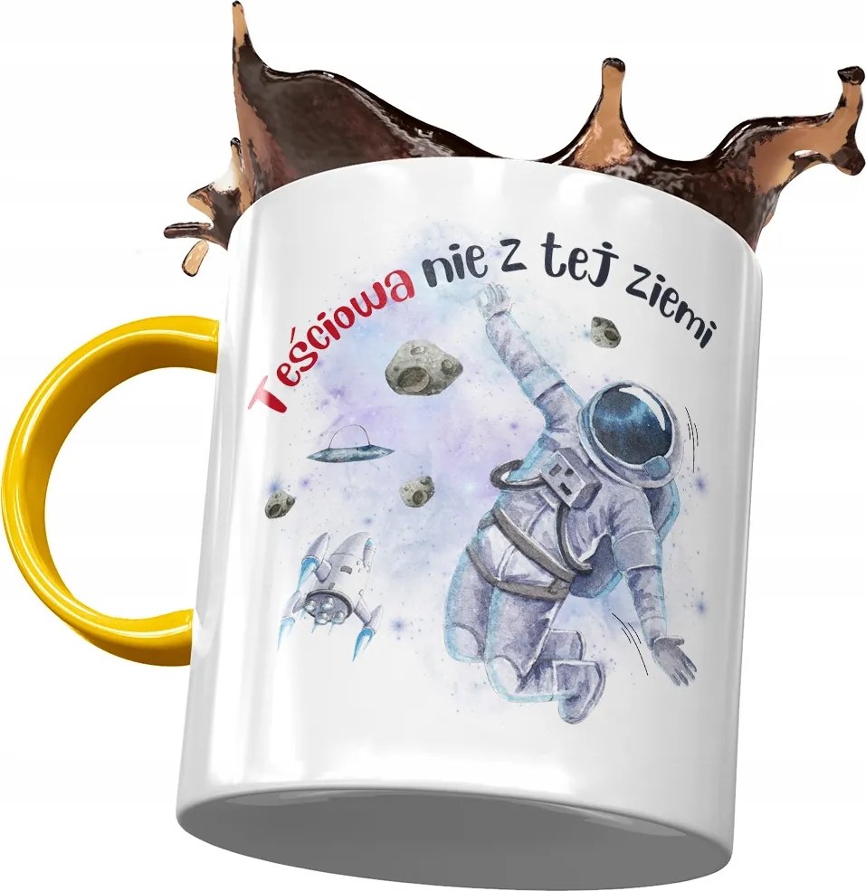 Sárga bögre anyósnak, fényképes nyomott mintás ajándék