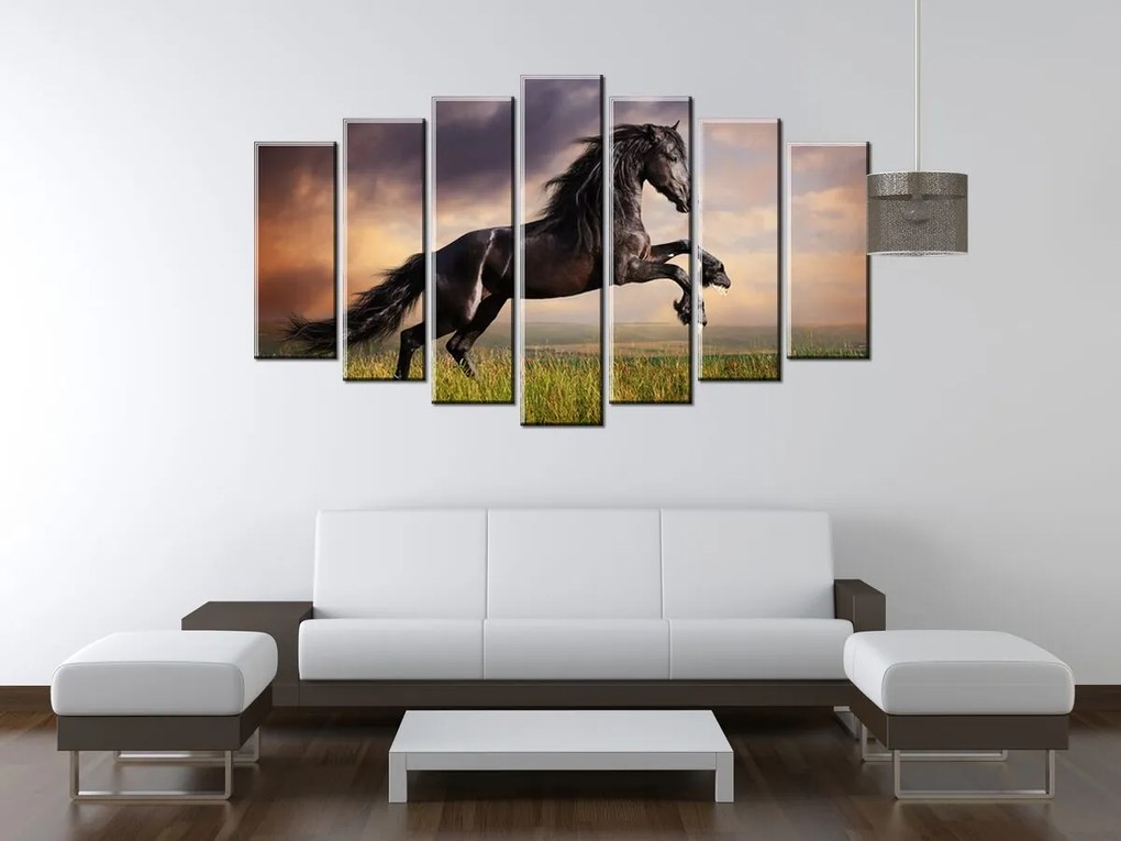 Gario Vászonkép Eros fekete ló - 7 részes Méret: 210 x 100 cm