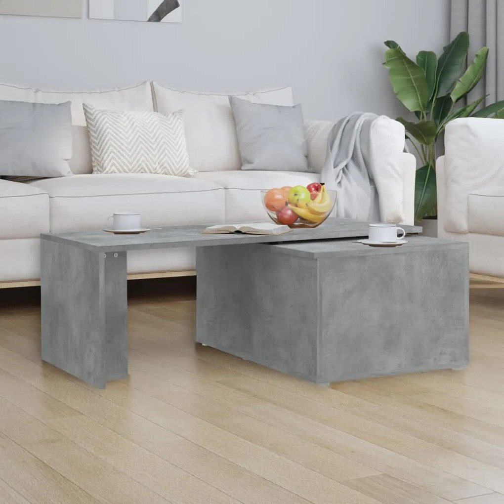Betonszürke szerelt fa dohányzóasztal 150 x 50 x 35 cm