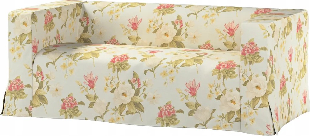 Klippan 2 személyes kanapé huzat Ikea nagy virágok kék alapon