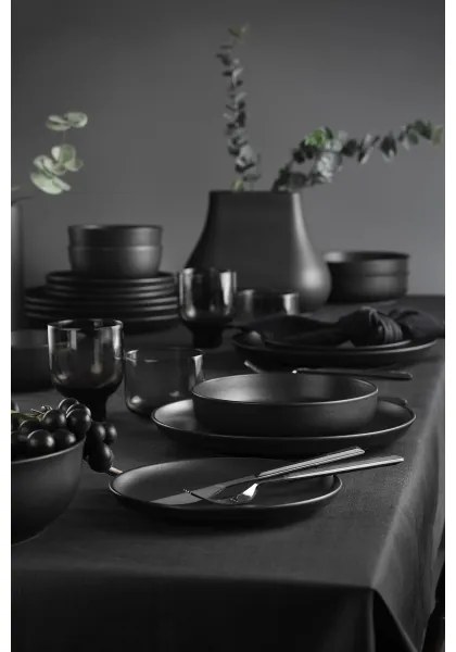 24 darabos étkészlet fekete/porcelán