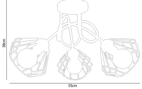 Felületre szerelhető csillár CEED 3xE27/60W/230V