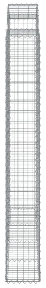3 db íves horganyzott vas gabion kosár 200x30x220/240 cm