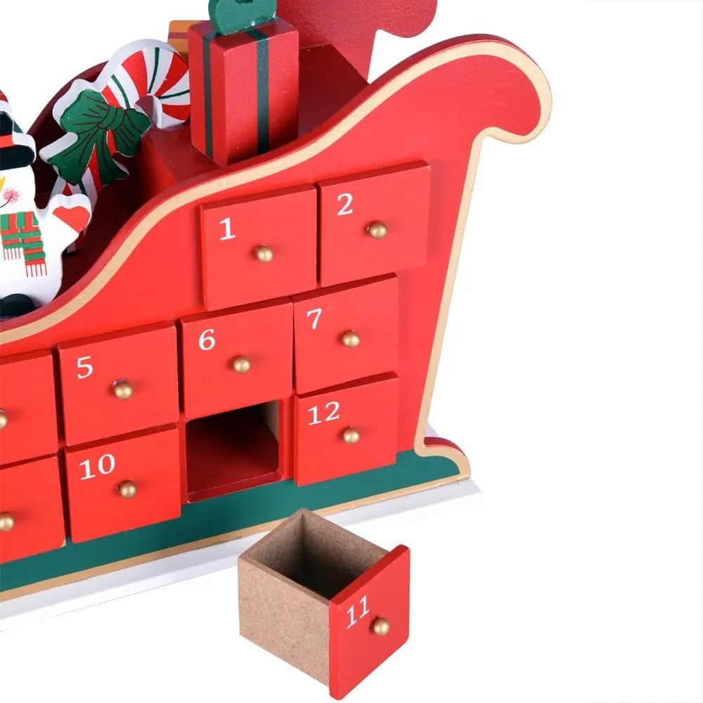 NIKOLAS adventi naptár, 52x31x13cm, színes Spielwerk