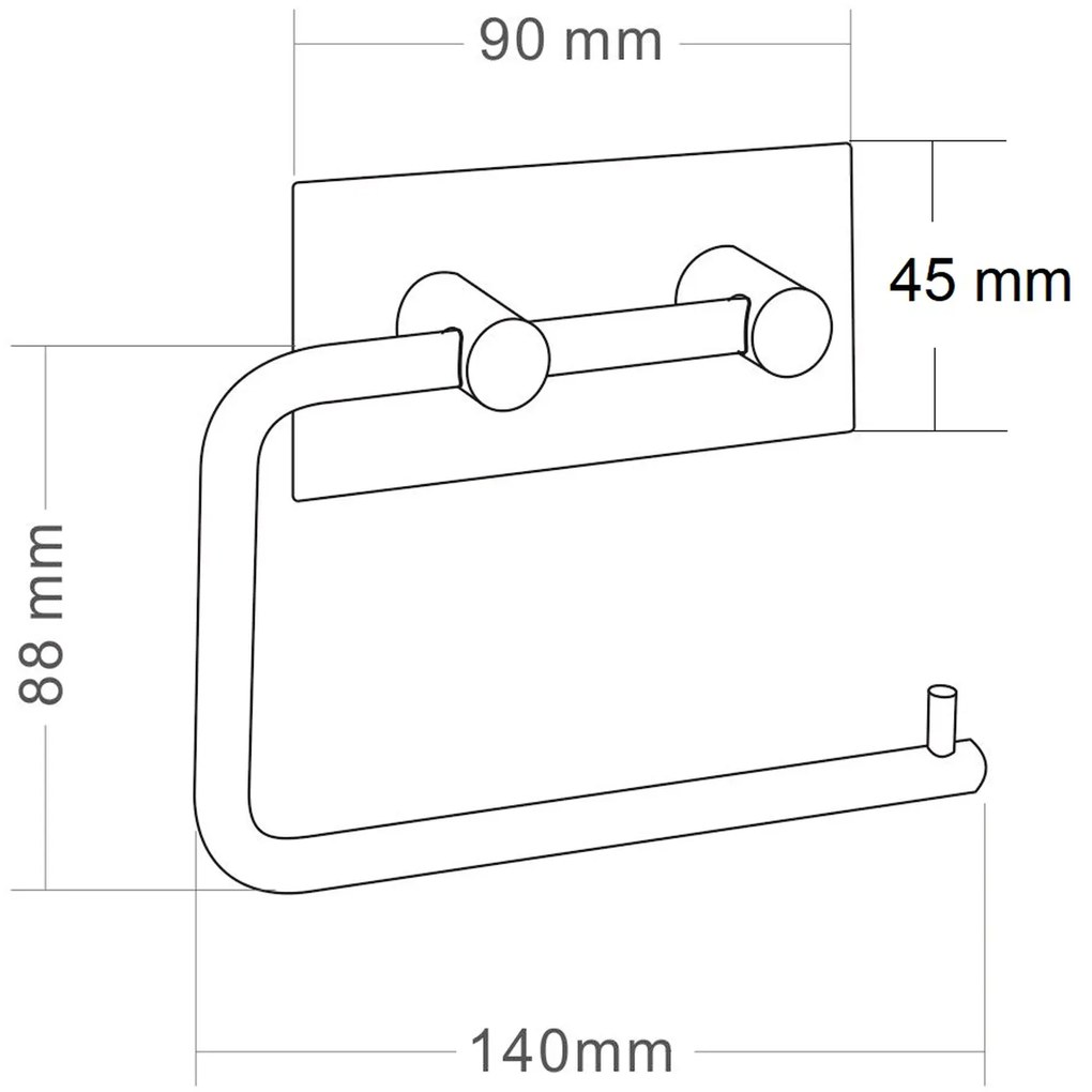Sapho, Öntapadó WC-papír tartó, szálcsiszolt rozsdamentes acél, 33207