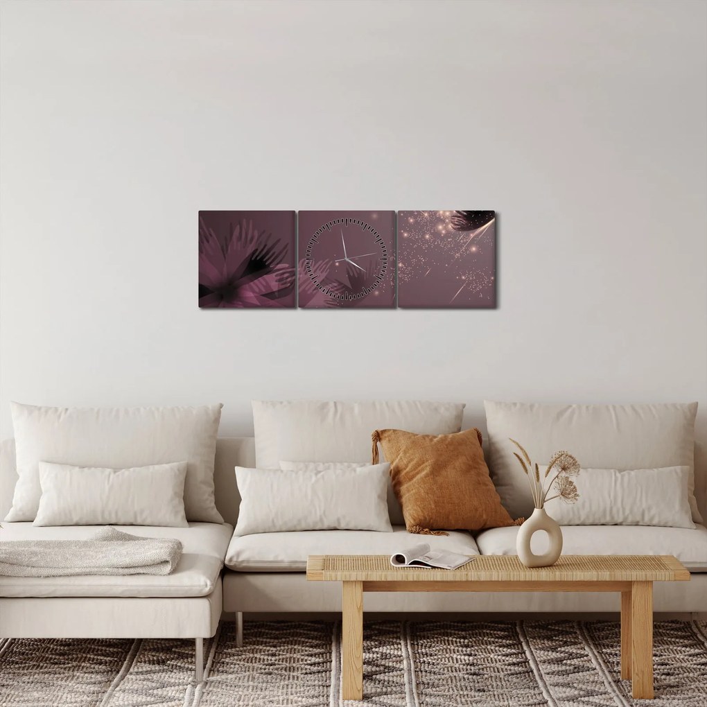 A pillangó virágának képe (órával) (90x30 cm)