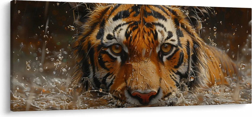 Kép - Portré egy tigris a vízben (120x50 cm)