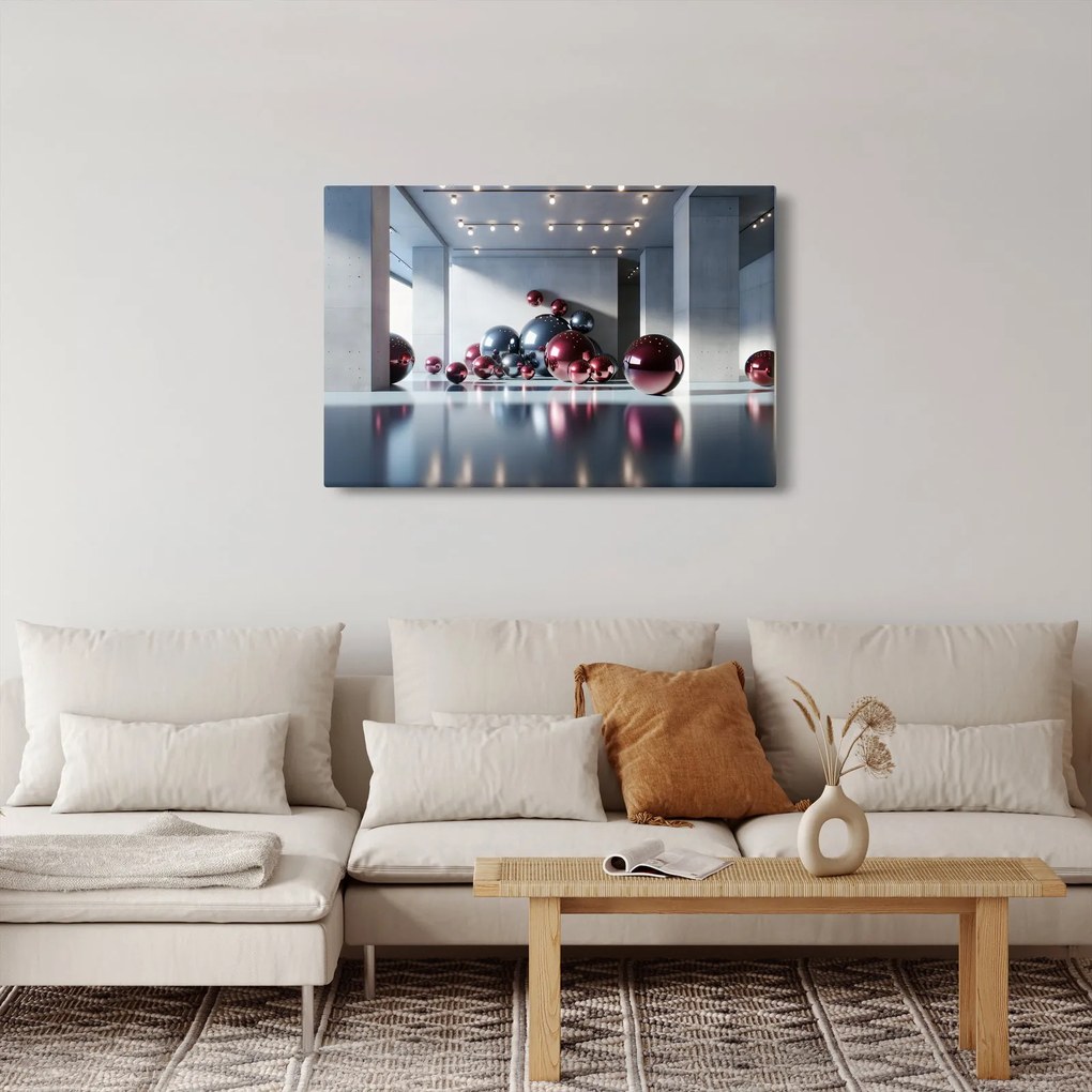 Kép - 3D tér gömbökkel II. (90x60 cm)