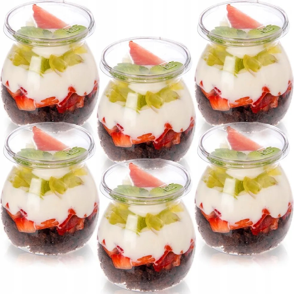 6x Poharak joghurt tartályok desszertek snackek desszertek 160 ml
