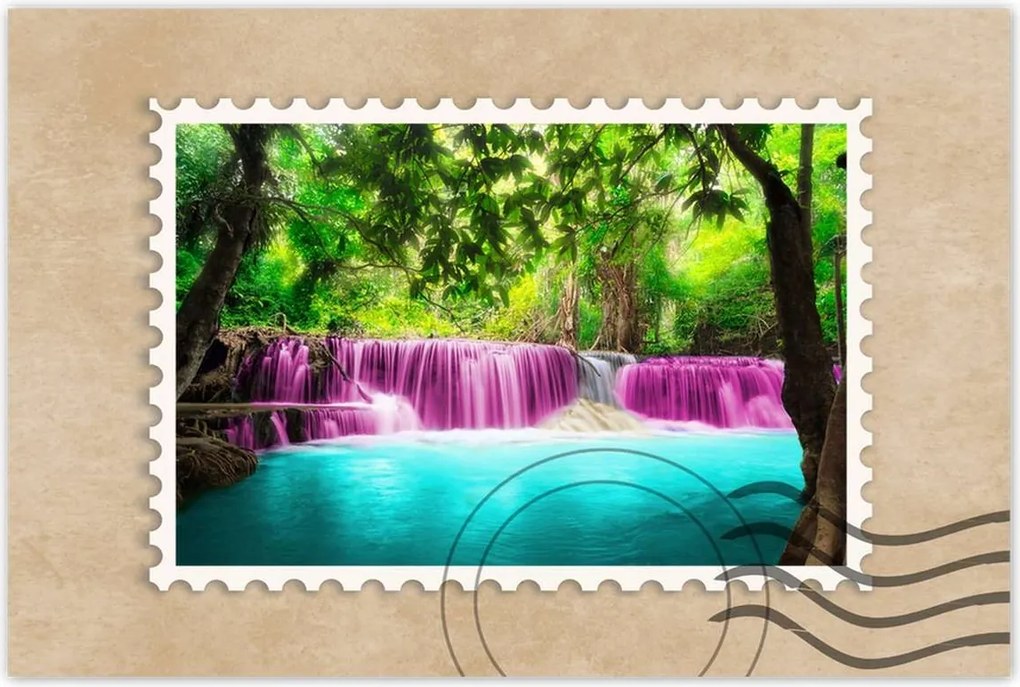 Poszterek 90x60 Színes tájkép Vízesés