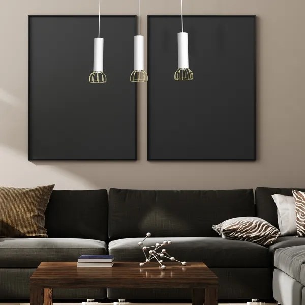 Csillár zsinóron DANTE 3xGU10/25W/230V fehér/arany