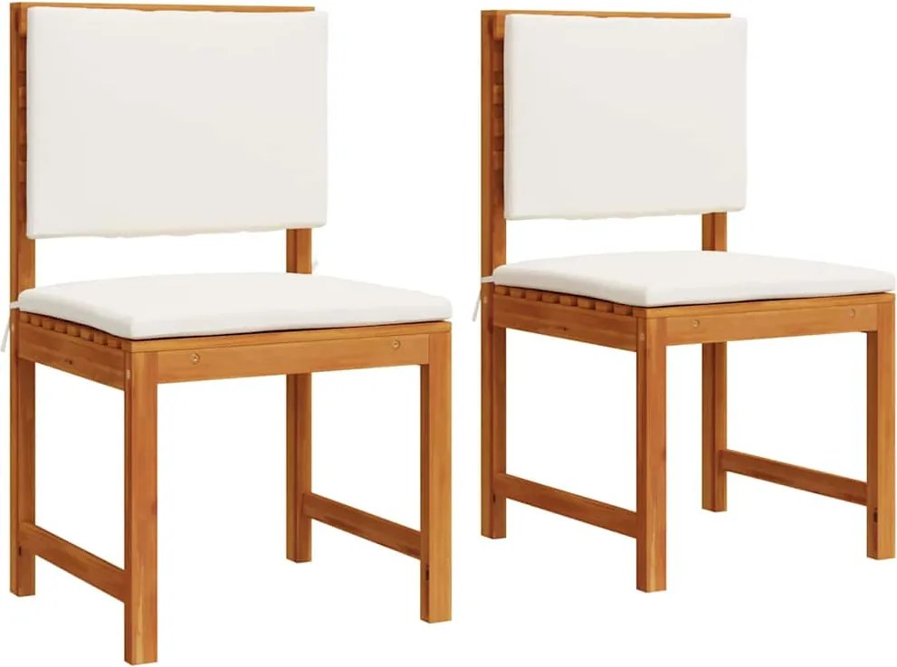 vidaXL Kerti Szék párnával 2 pcs Barna Tömör akácfa