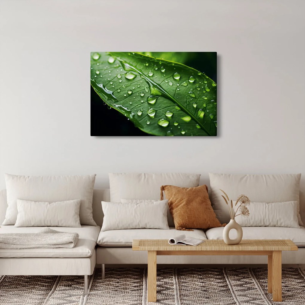 Kép - Levél eső után (90x60 cm)