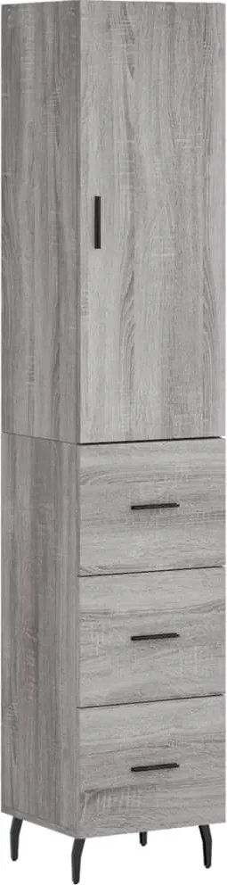 vidaXL szürke sonoma szerelt fa magasszekrény 34,5 x 34 x 180 cm