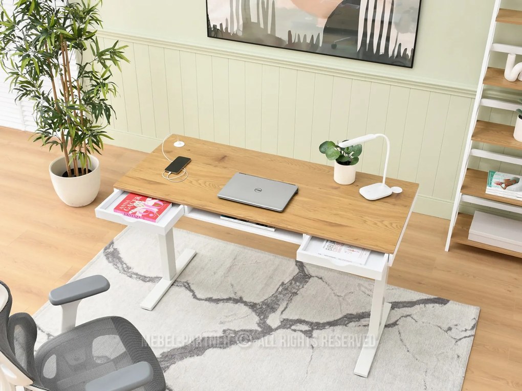 PC asztal Osto 140 (fehér tölgy + fekete). 1109838