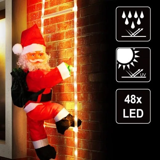 monzana® Mikulás létrán – 48 LED diódával