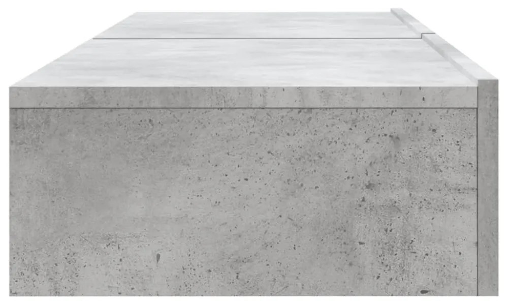 2 db betonszürke TV-szekrény LED-lámpákkal 60x35x15,5 cm