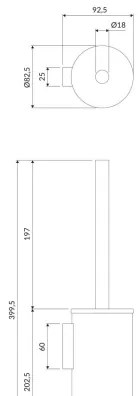 OMNIRES MP60621BL - Falra szerelhető WC kefe MODERN PROJECT matt fekete