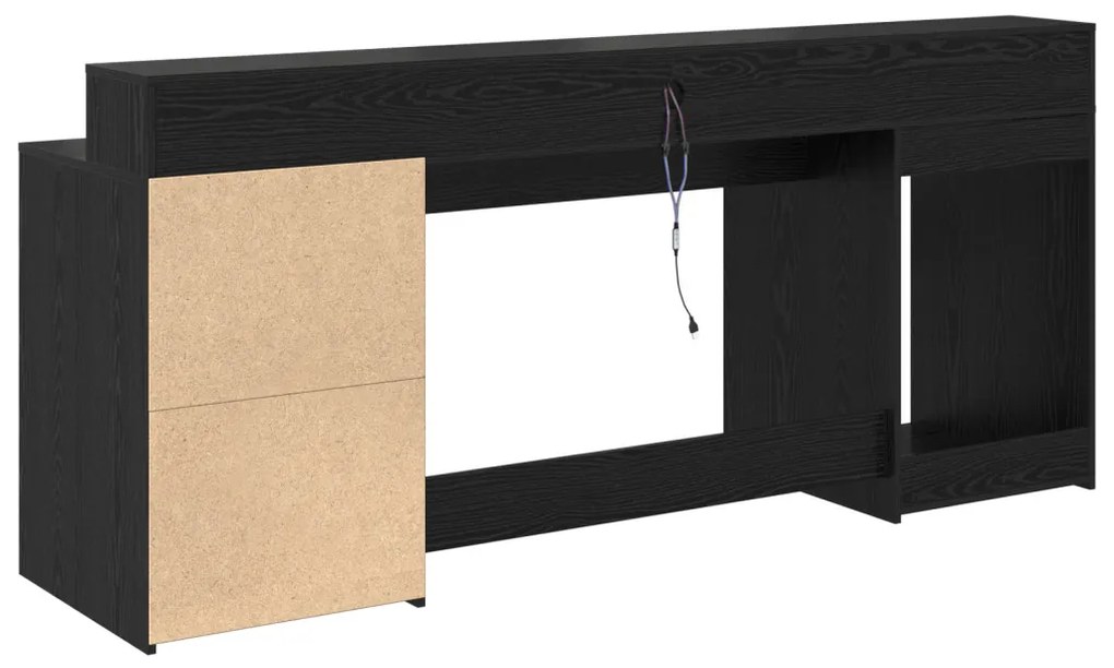 Fekete tölgy íróasztal 200x55x91 cm Szerelt fa