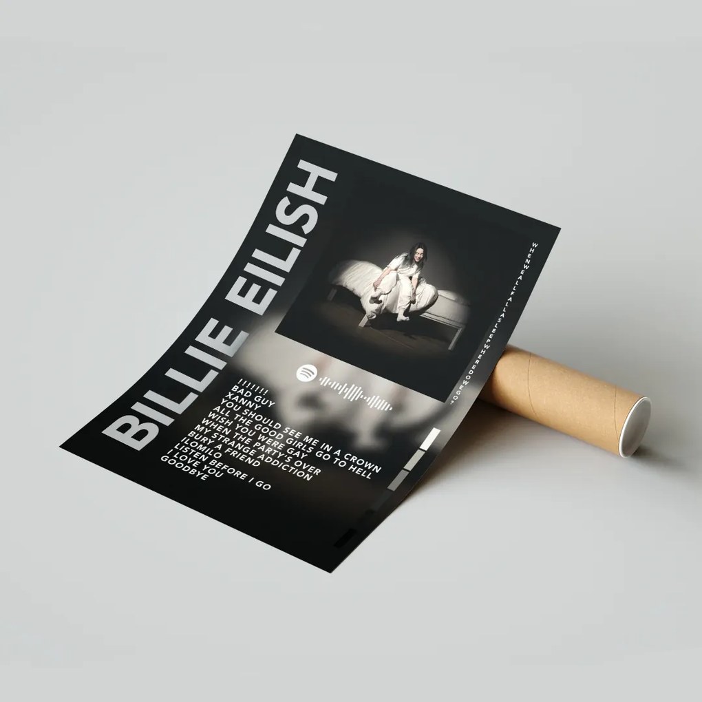 Billie Eilish albumának When We All Fall Sleep, Where Do We Go? plakátja