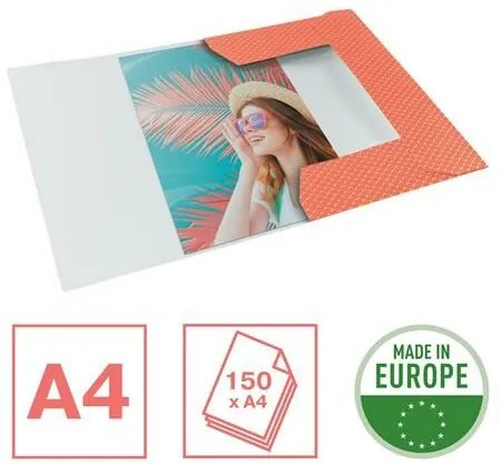 Gumis mappa, karton, A4, ESSELTE Colour'Breeze, korall (E628494)