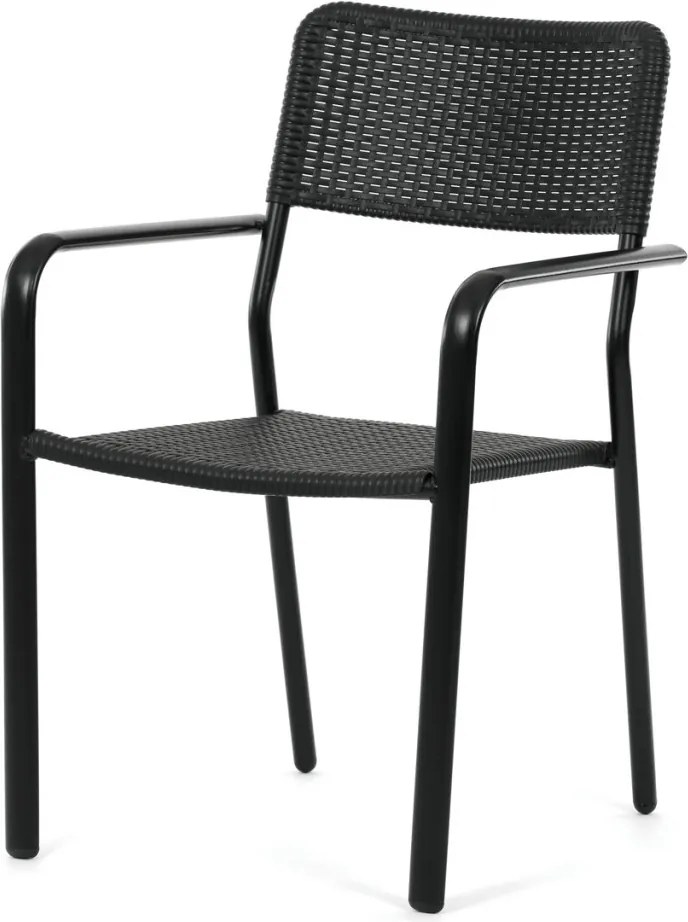 Kerti szék, fém, műanyag, fekete, AZC-H1021 BK