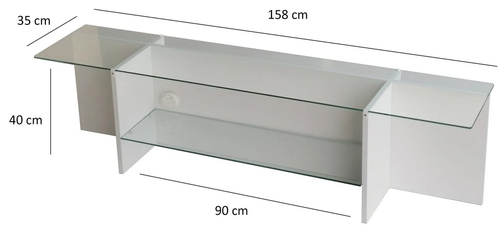 TV asztal Dosada (fehér) . 1095492