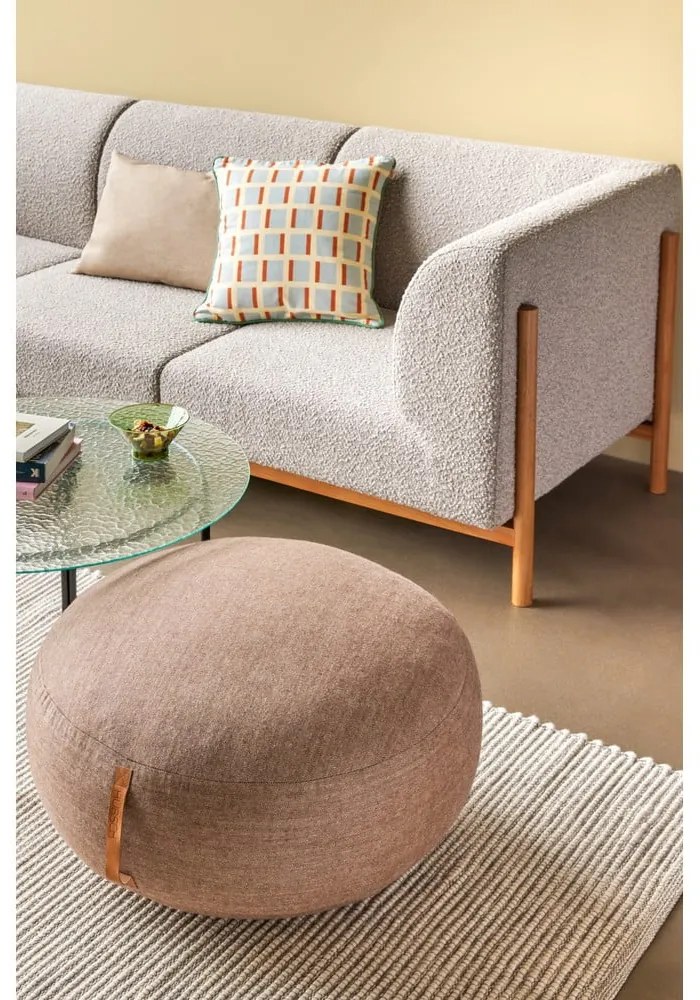 Turenio világosbarna puff, ø 70 cm - Hübsch